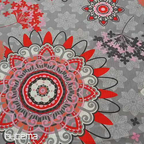 Tissu déco MANDALA grand gris