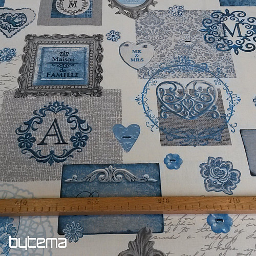 Tissu déco NOSTALGIE bleu