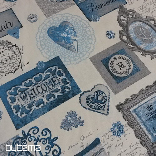 Tissu déco NOSTALGIE bleu
