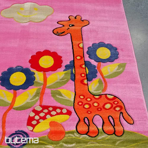 Tapis enfant KIDS GIRAFFE rose