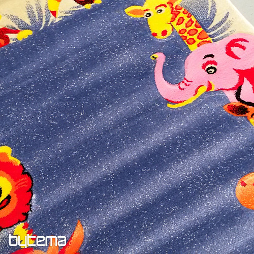 Tapis enfant KIDS SAFARI crème-bleu