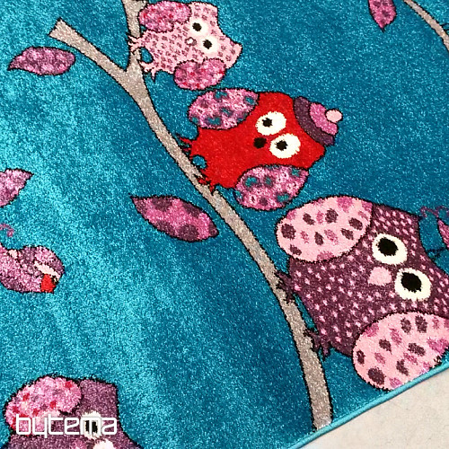 Tapis enfant BELLA CHOUETTE turquoise