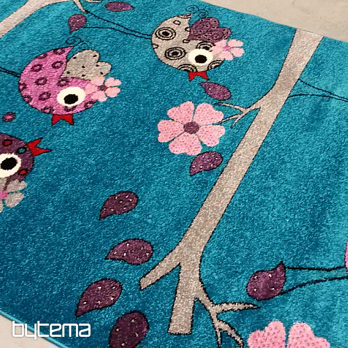 Tapis enfant BELLA BIRDS turquoise