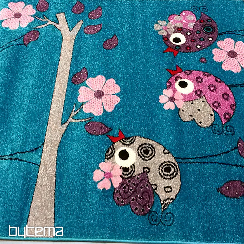 Tapis enfant BELLA BIRDS turquoise