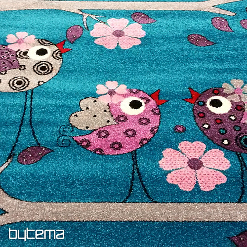 Tapis enfant BELLA BIRDS turquoise