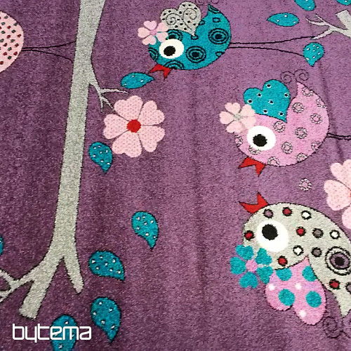 Tapis enfant BELLA BIRDS lilas