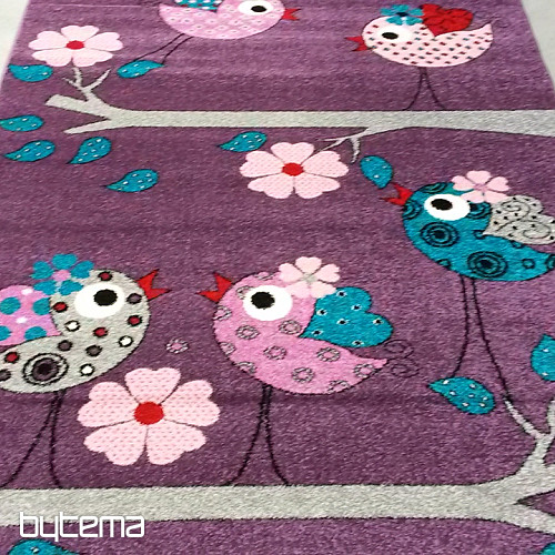 Tapis enfant BELLA BIRDS lilas