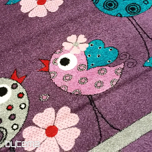 Tapis enfant BELLA BIRDS lilas