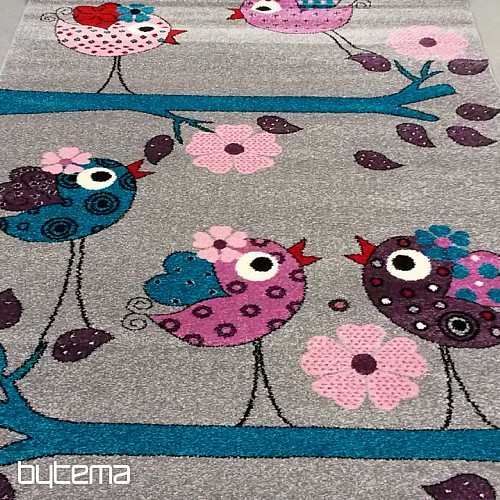 Tapis enfant BELLA BIRDS gris