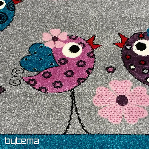 Tapis enfant BELLA BIRDS gris