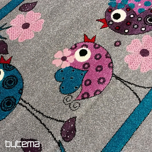 Tapis enfant BELLA BIRDS gris