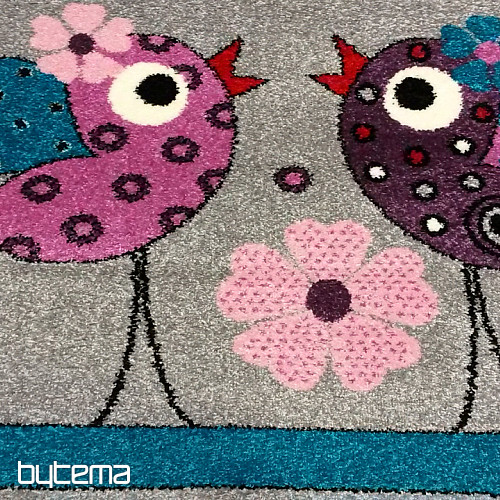 Tapis enfant BELLA BIRDS gris