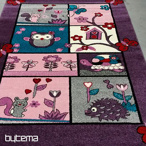 Tapis enfant ANIMAUX lilas