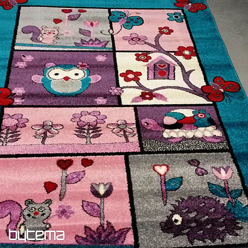 Tapis enfant ANIMAUX turquoise