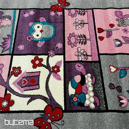 Tapis enfant ANIMAUX gris