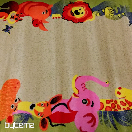 Tapis enfant KIDS SAFARI vert-crème
