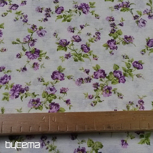 Tissu déco JANA fleur lilas