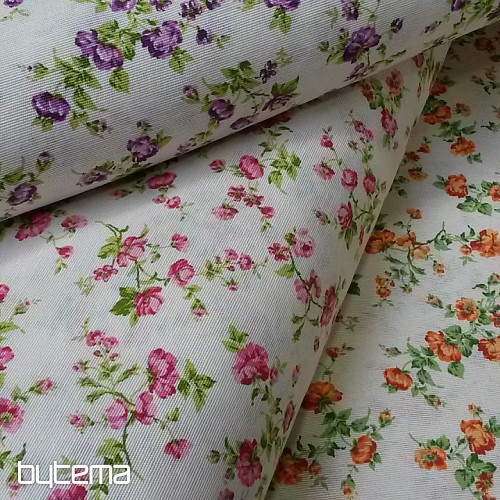 Tissu déco JANA fleur lilas
