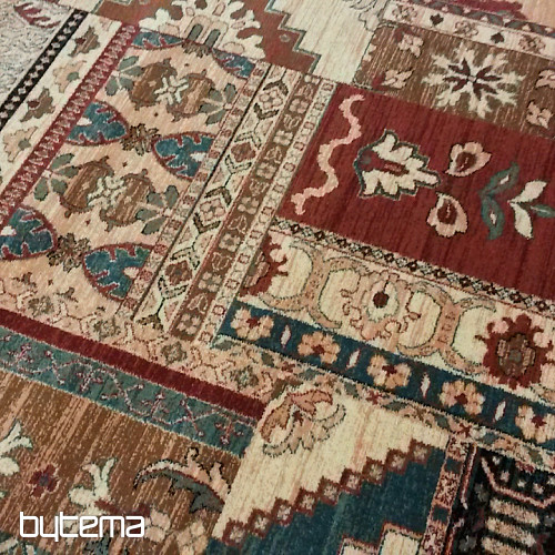 Tapis luxueux en laine ROYAL PATCHWORK multi crème