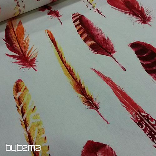 Tissu déco Plumes rouges