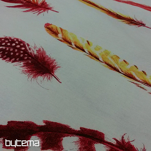 Tissu déco Plumes rouges