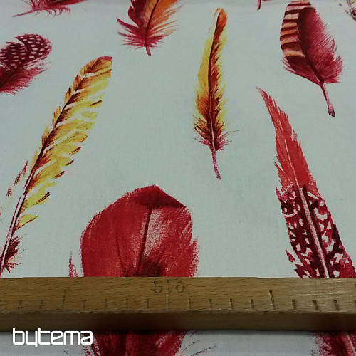 Tissu déco Plumes rouges