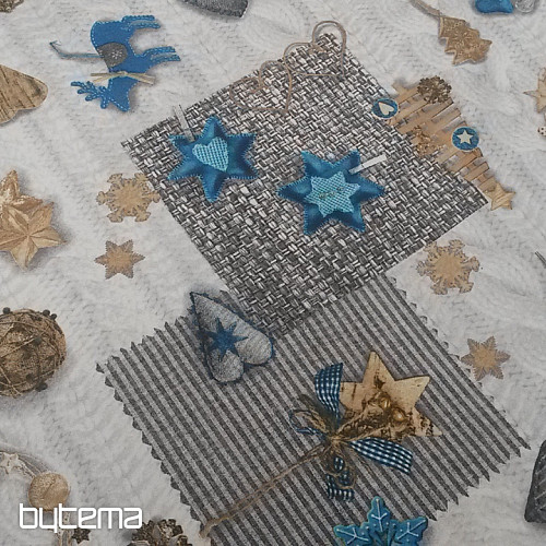 Tissu déco NEVADA bleu