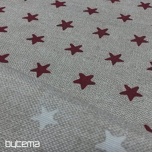 Tissu déco ÉTOILES bordeaux