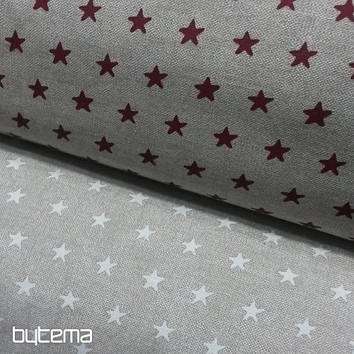 Tissu déco ÉTOILES bordeaux