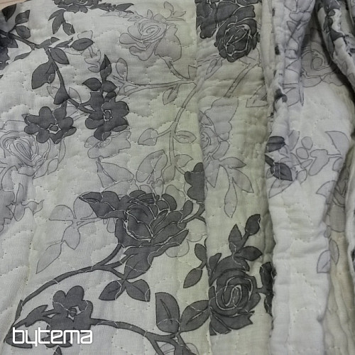 Parure couvre-lit et housses FLEUR GRIS