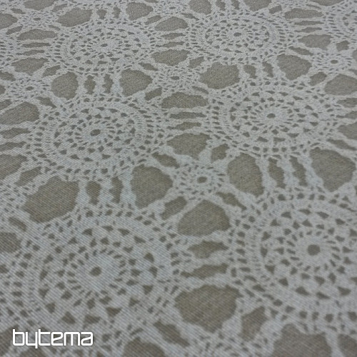 Tissu déco DENTELLE beige
