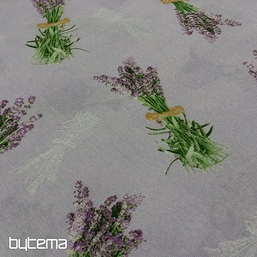 Tissu décoratif LAVANDE bouquet LILAS