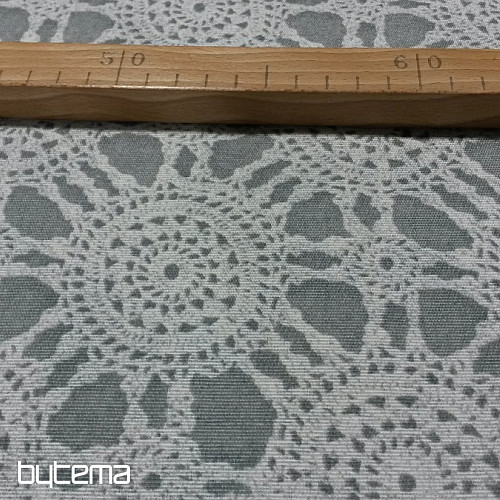 Tissu déco DENTELLE gris