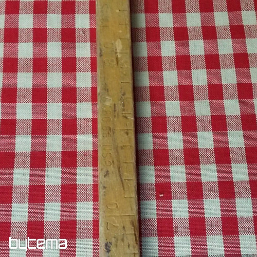 Tissu à carreaux MERIGNAC beige/rouge
