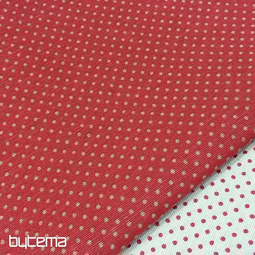 Tissu déco ALBY crème à pois rouge