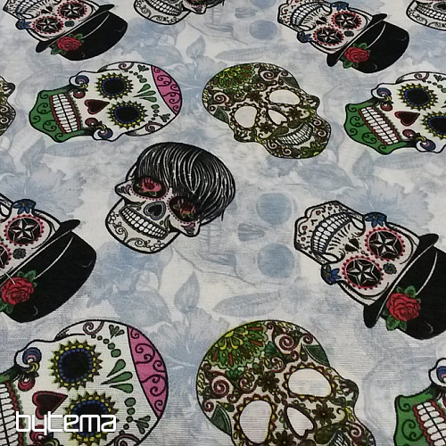 tissu décoratif SKULL vaudou