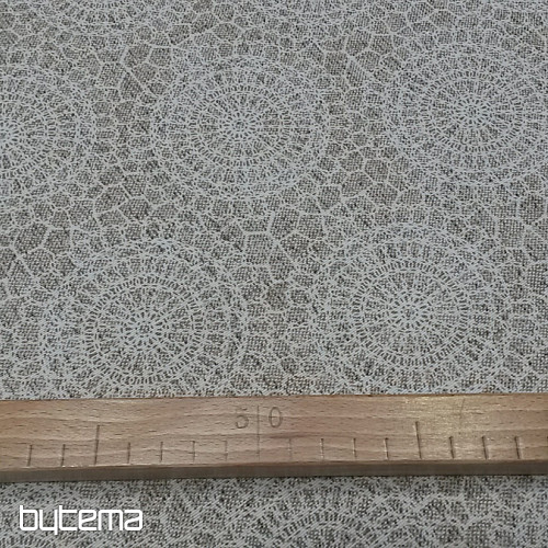Tissu déco DENTELLE fine beige