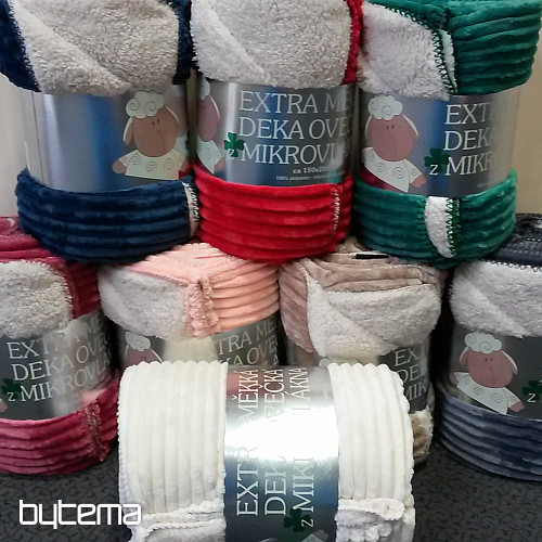 Couverture en microfibre EXTRA DOUCE en velours côtelé de mouton - noisette