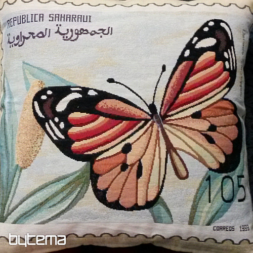 Housse de coussin déco POST STAMP BUTTERFLY