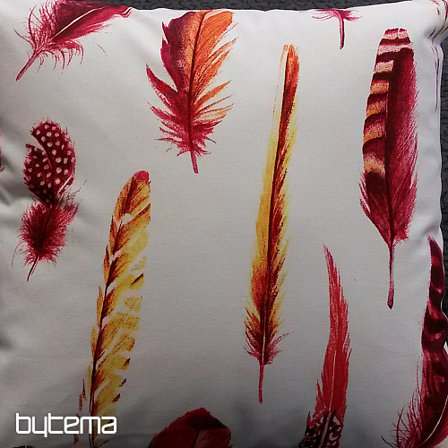 Housse de coussin déco PLUME ROUGE