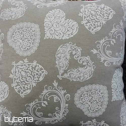 Housse de coussin déco COEURS NATURELS