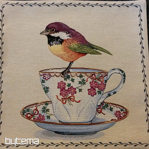 Housse de coussin tapisserie Oiseaux sur un mug 2