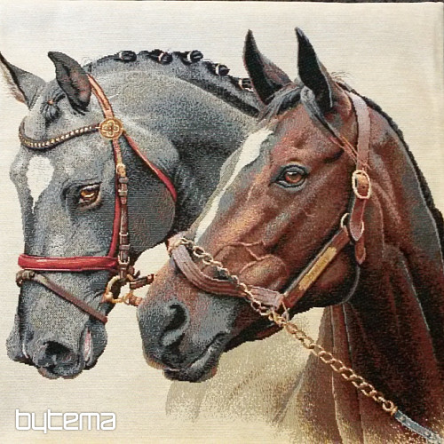 Housse de coussin tapisserie CHEVAUX