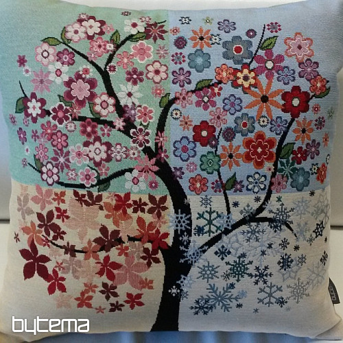 Housse de coussin tapisserie ARBRE 4 SAISONS