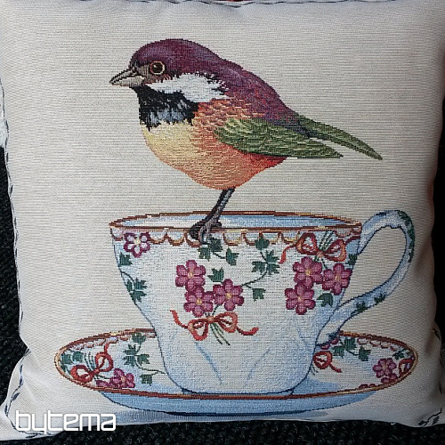 Housse de coussin tapisserie Oiseaux sur un mug 2