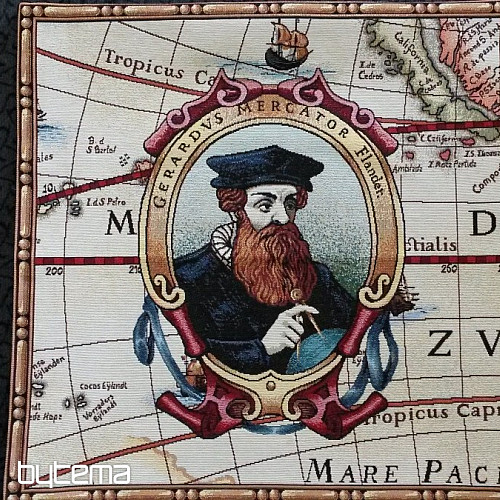 Grande housse de coussin tapisserie GERHARD MERCATOR