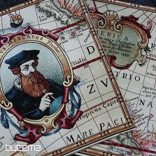 Grande housse de coussin tapisserie GERHARD MERCATOR