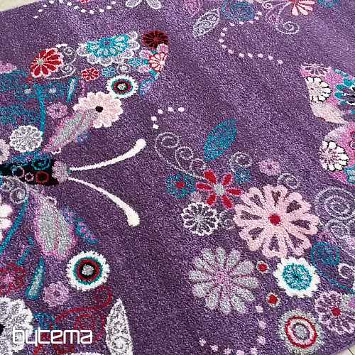 Tapis enfant BELLA Papillons violet