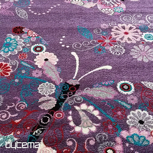Tapis enfant BELLA Papillons violet