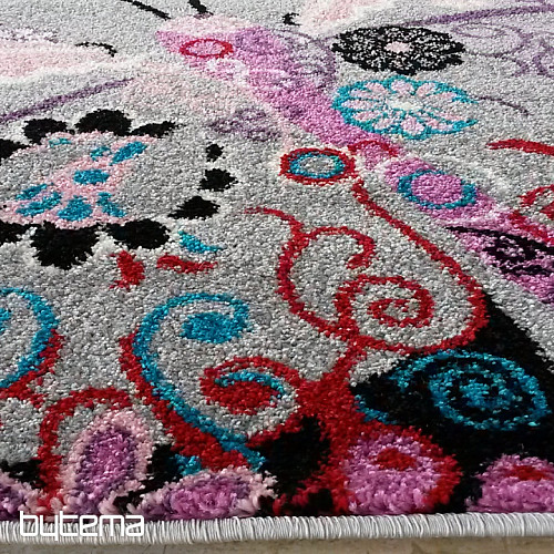 Tapis enfant BELLA Papillons gris